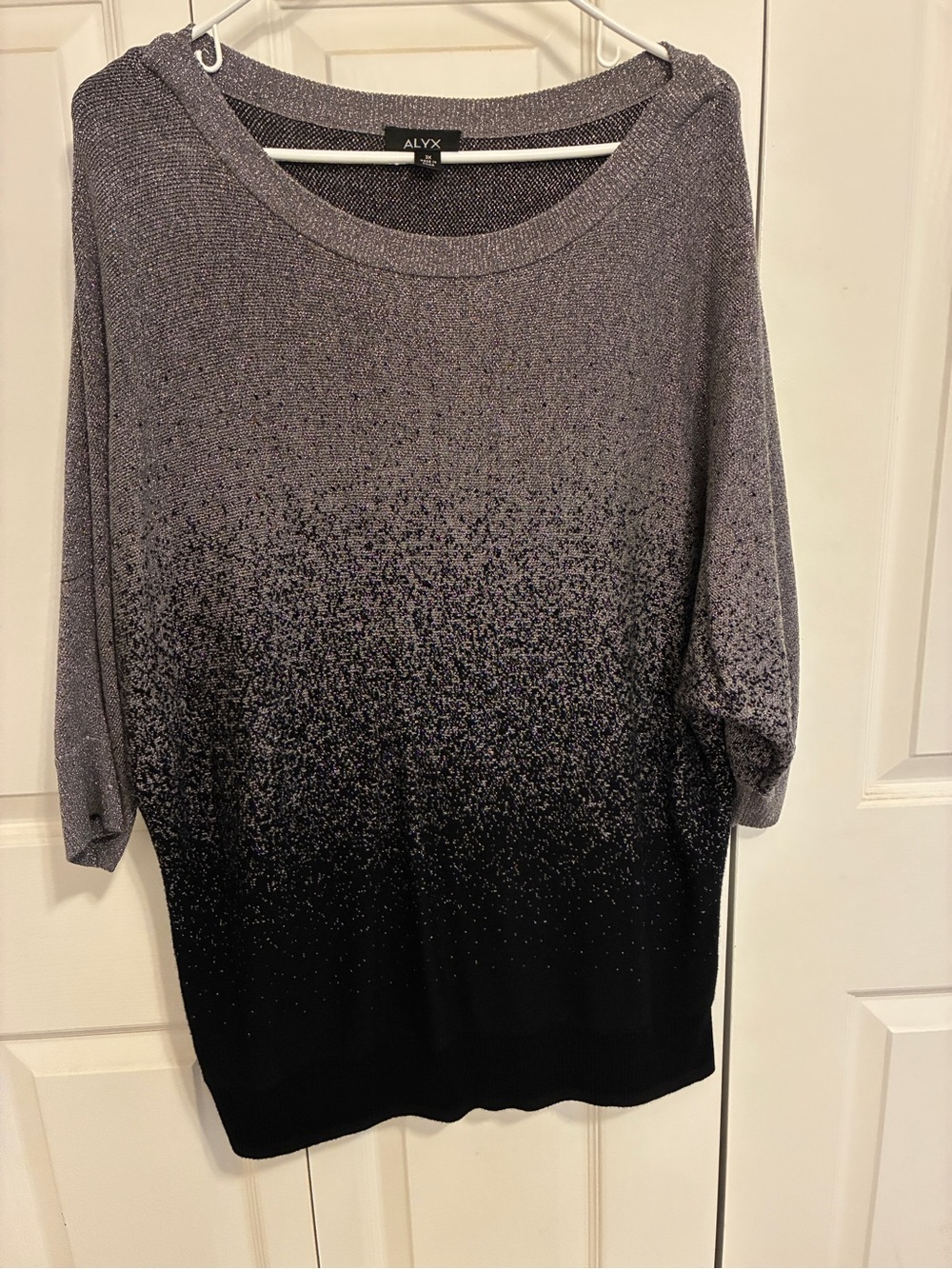 Alyx Silver-to-Black Metallic Ombre Knit Sweater